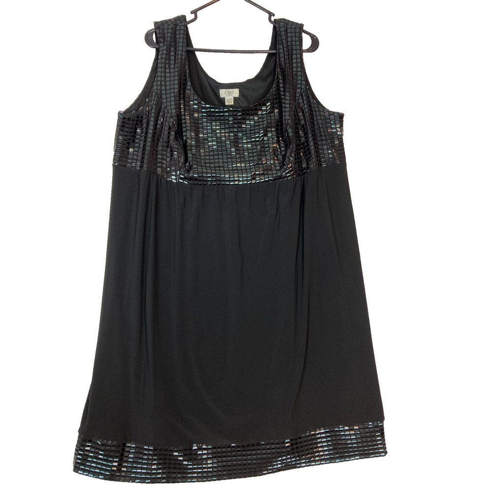 Cato Woman Black‎ Sheath Sleeveless Knee Length Dress Party Cocktail Size 22/24W